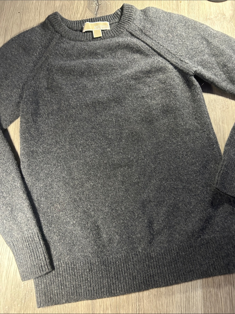 Michael Kors ladies warm knit gray crew neck sweater